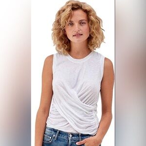 NEW Sundry White Twist Front Tank Top Size Small